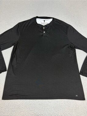 Anderson Ord Henley Shirt Men’s Large Black Long-Sleeve Performance Stretch Golf